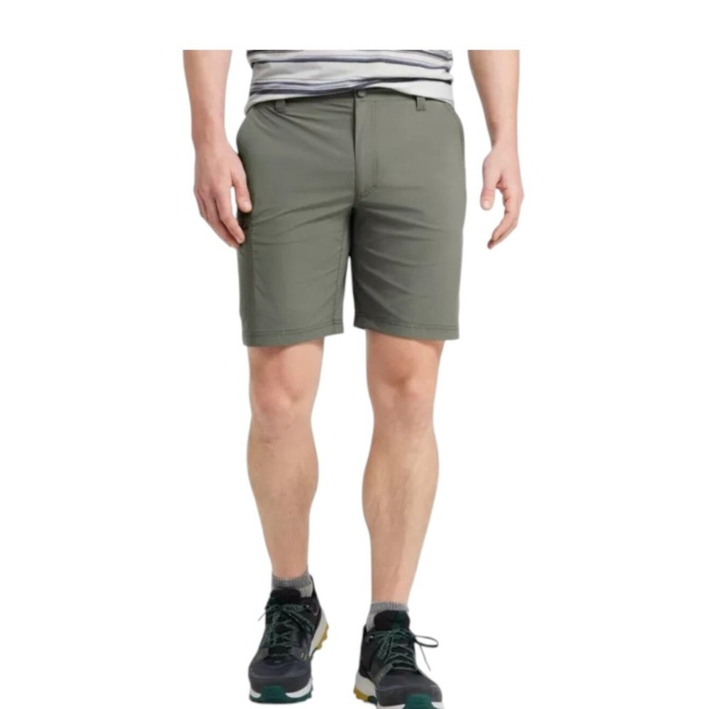 LL Bean Hiking Cargo Shorts Mens 36W Green Stretch Outdoor Utility Gorpcore